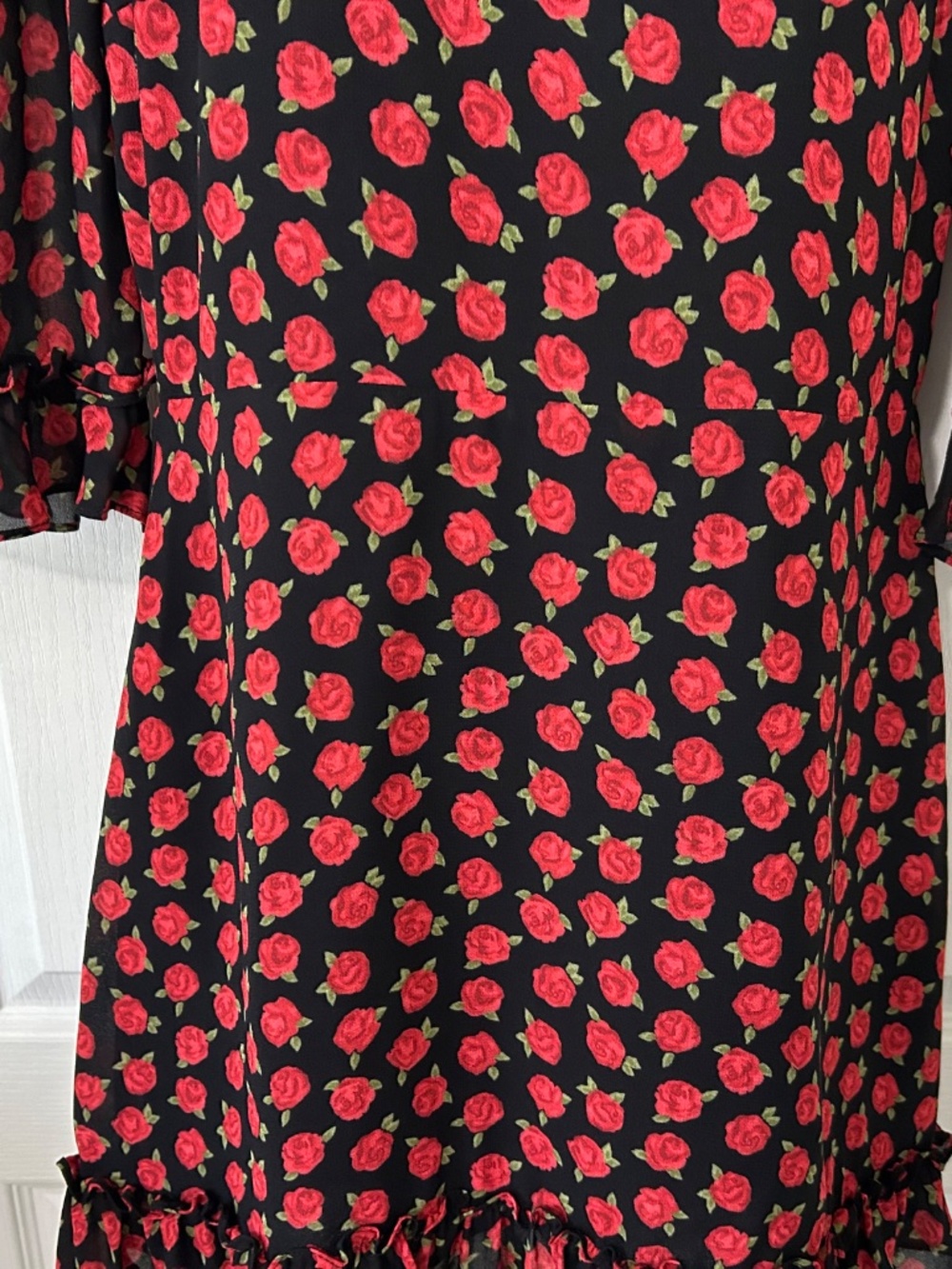Dress Reformation Anthro Red Roses Ruffles Romantic - Picture 5 of 13